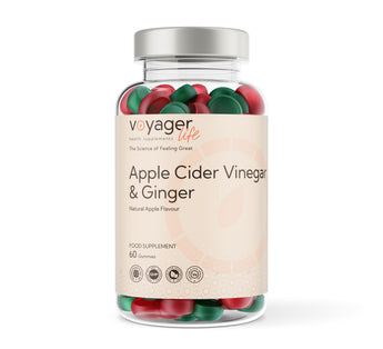 Bottle of Voyager Apple Cider Vinegar & Ginger supplements