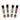 Four dog collars in different colors on a white background